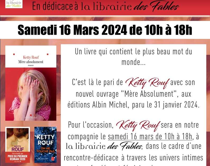 Ketty Rouf rencontre dédicace à la librairie des fables Château