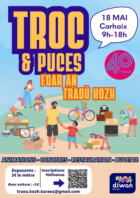 Affiche événement vide grenier illustratif - 1