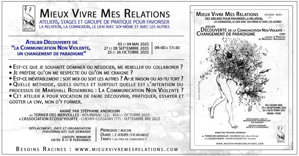 Atelier Découverte de la Communication Non Violente, un changement de paradigme