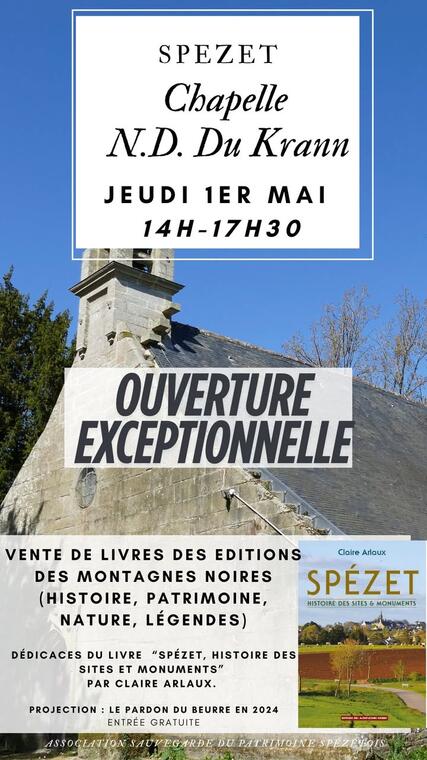 Vente de livres, projection et dédicaces à la Chapelle Notre Dame du Krann