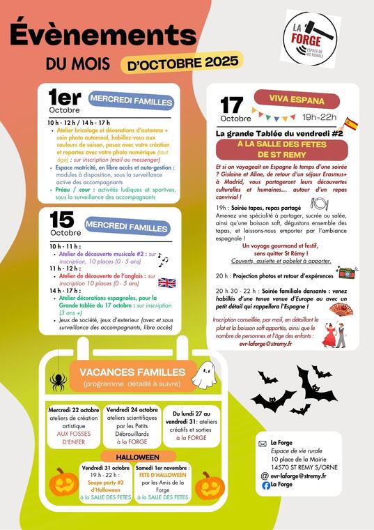 Octobre a la Forge - EVENEMENTS