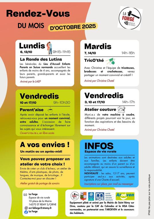 Affiche octobre a la Forge - 2