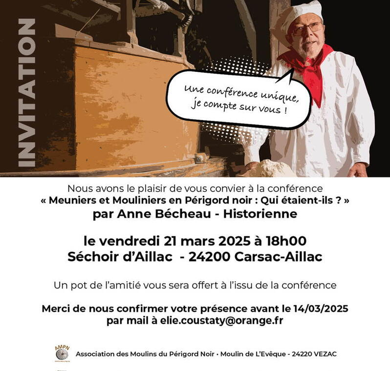 Conférence Meuniers et Mouliniers en Périgord Noir