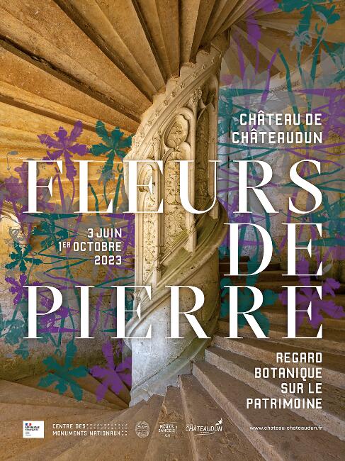 Affiche exposition Fleurs de pierre château