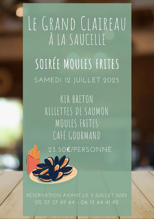 soirée moules frites le grand claireau 5 juillet