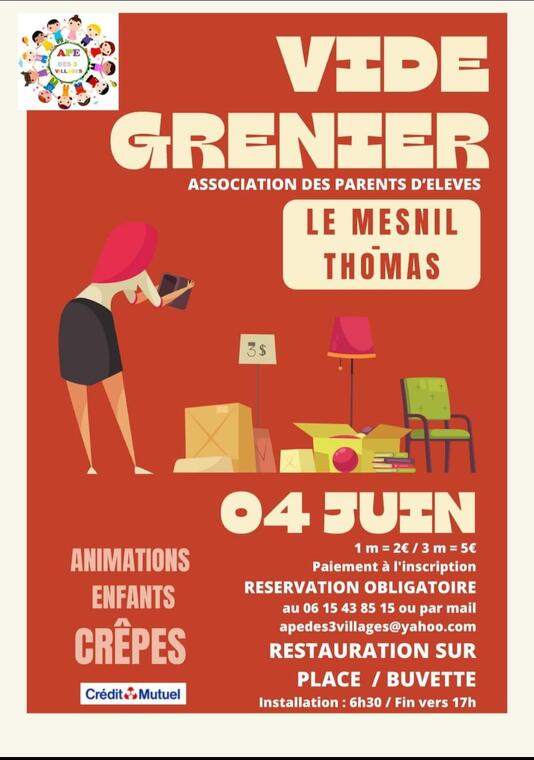 vide grenier le mesnil thomas 4 juin