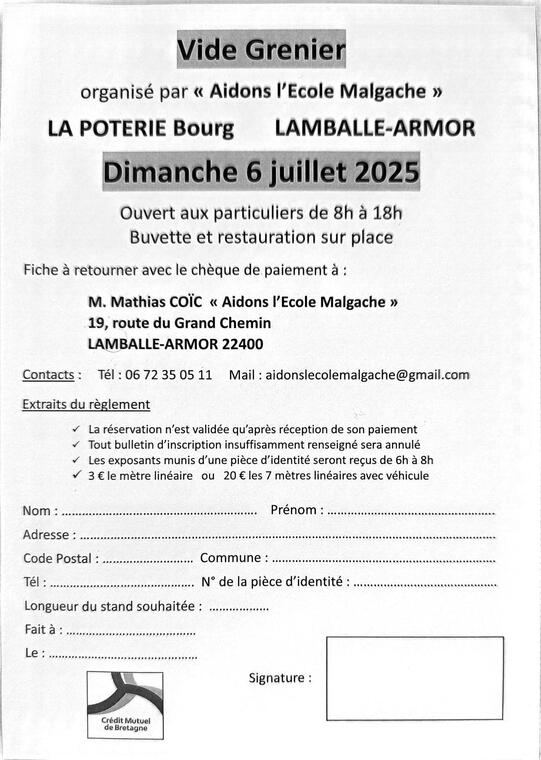 Vide grenier Lamballe