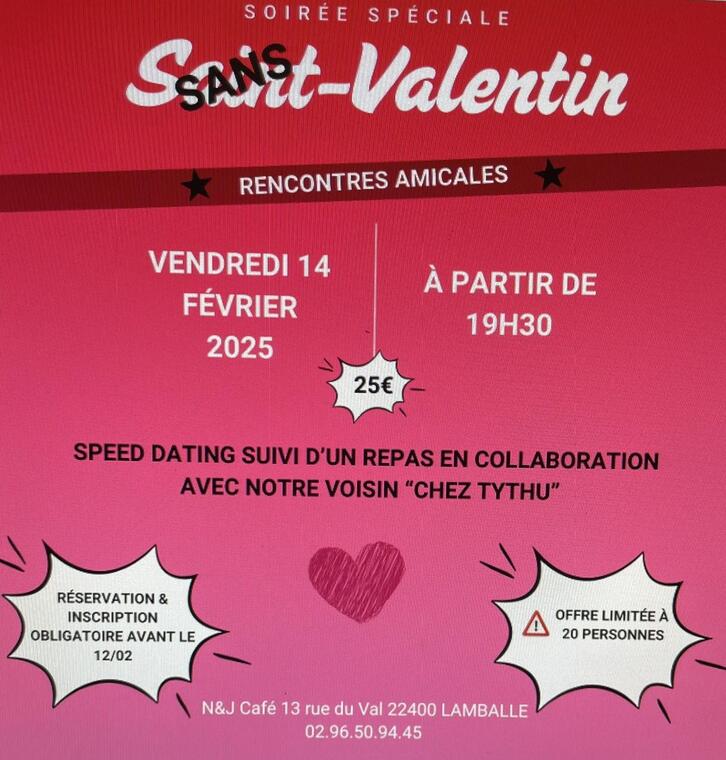 soirée spéciale sans valentin