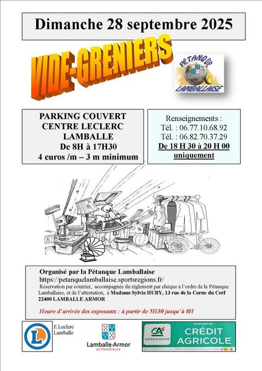 vide grenier petanque lamballaise