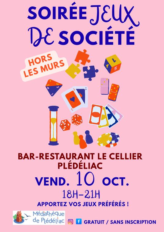 Affiche Soirée Jeux  - 10 OCTOBRE