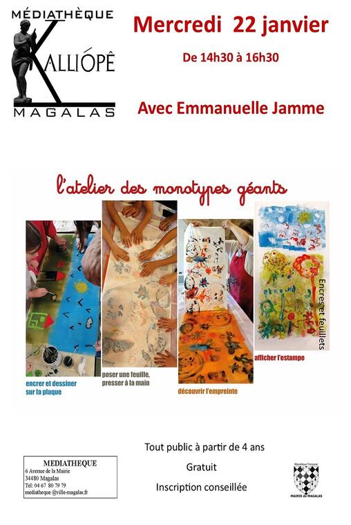 Atelier monotypes géants