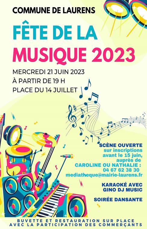 Blue Pink And Yellow Playful Music Festival Poster