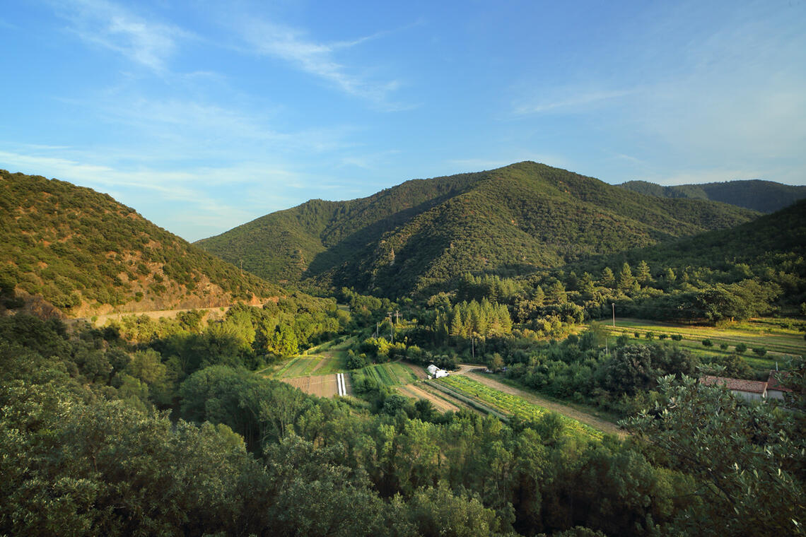 La haute vallée de l'Orb entre Sérieys et Truscas