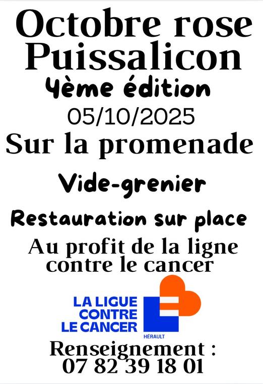 Affiche octobre rose Puissalicon
