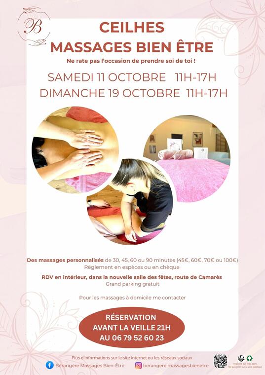 11 et 19 10 CEILHES Massages