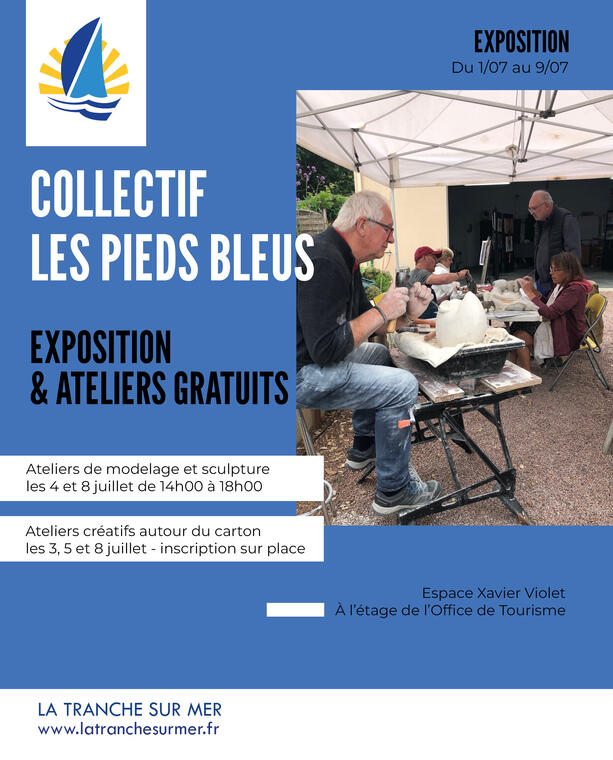 affiche exposition les pieds bleus