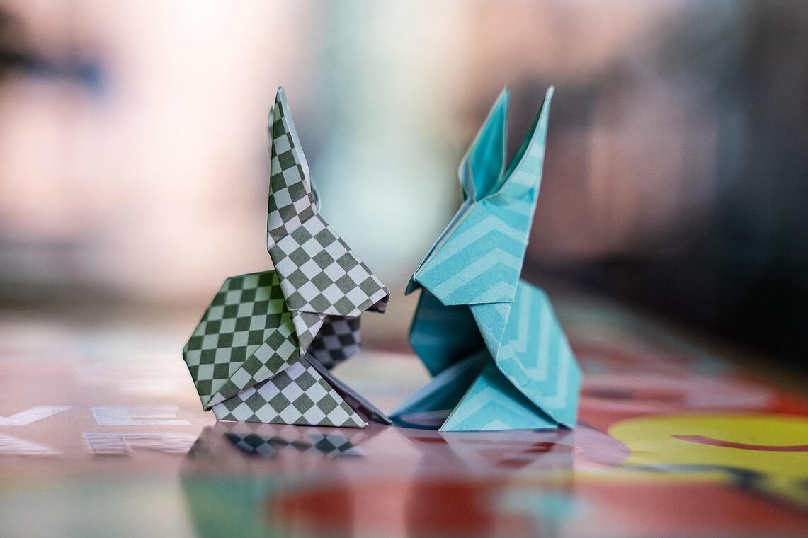 Origami lapin pâques