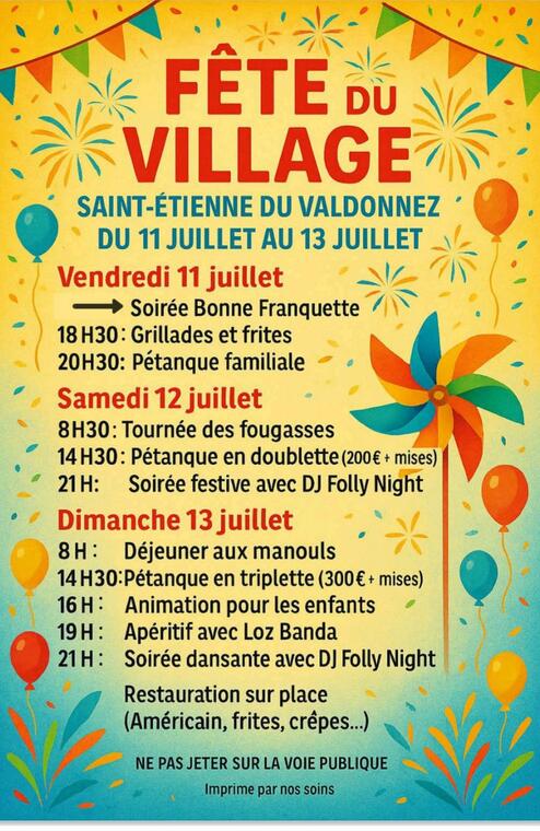 juillet - fete de st etienne du valdonnez