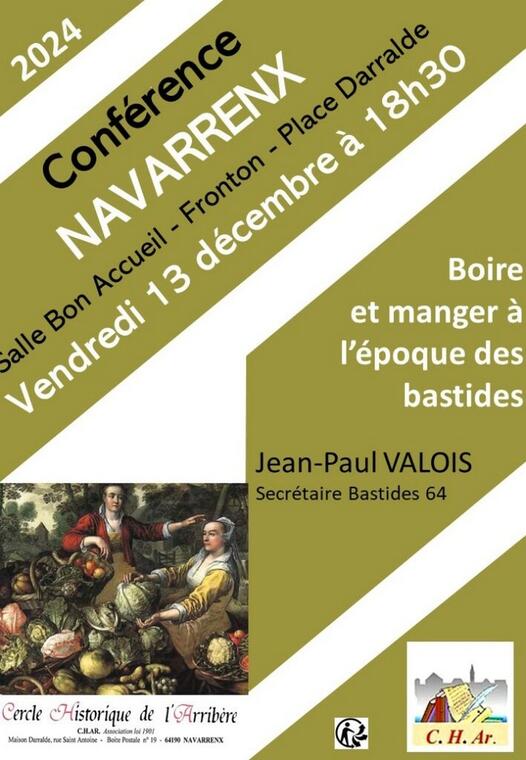 Conférence : Boire et manger à l'époque des bastides