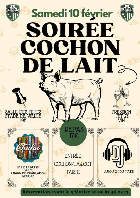 Soirée cochon de lait (Viellesaintgirons) Côte Landes Nature Tourisme