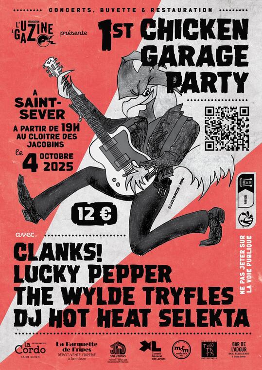 affiche Chicken garage party