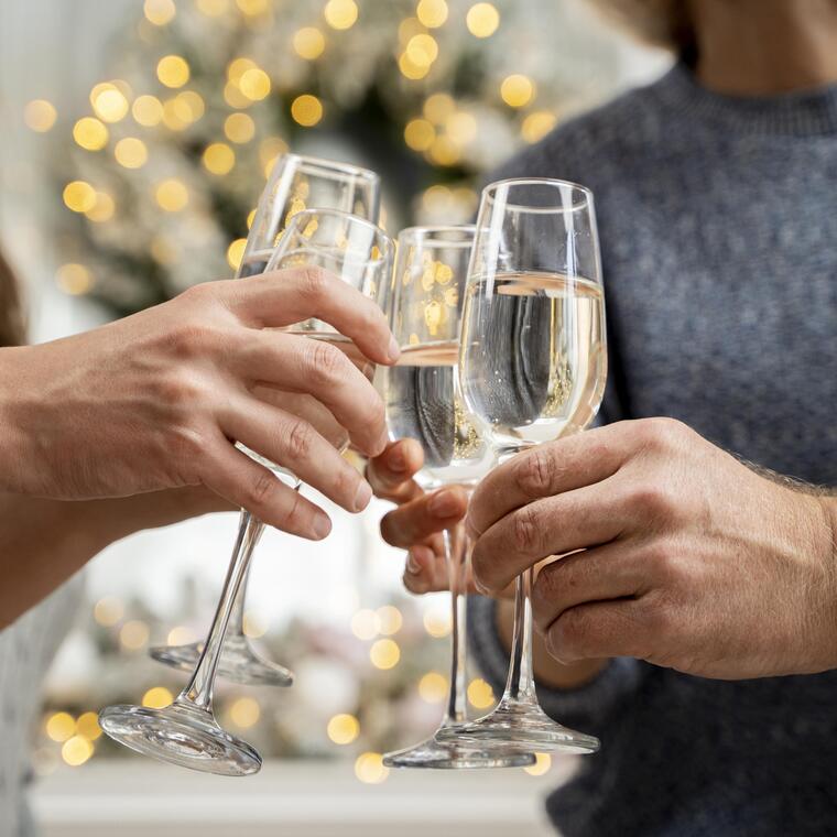 close-up-view-family-cheering-with-champagne