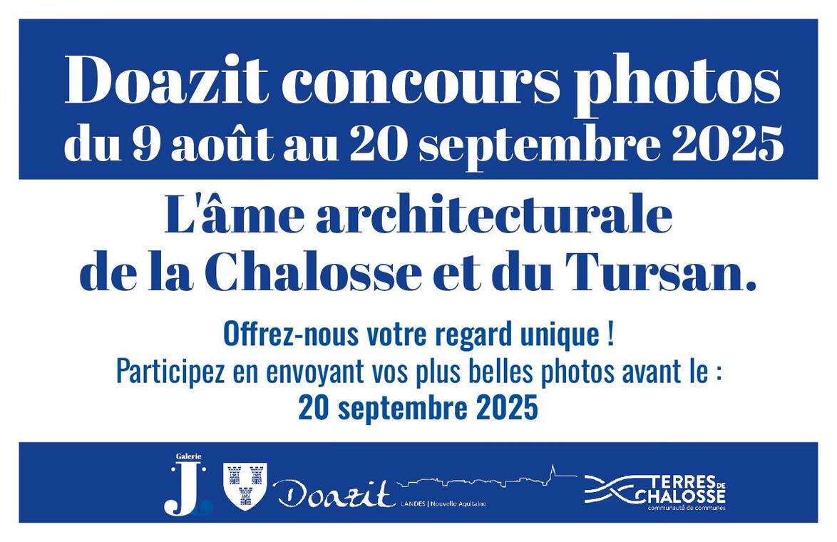 Doazit concours photos "L'âme architecturale de la Chalosse et du Tursan" du 9 août au 20 septembre 2025