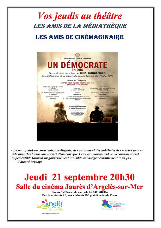 AFFICHE JEUDI AU THEATRE UN DEMOCRATE