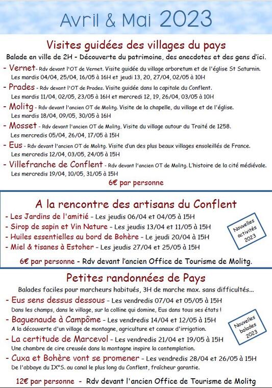 Balades du Conflent avril-mai