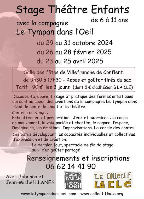 stage theatre COULEUR   Flyer  2024-25  TYMPAN LA CLE