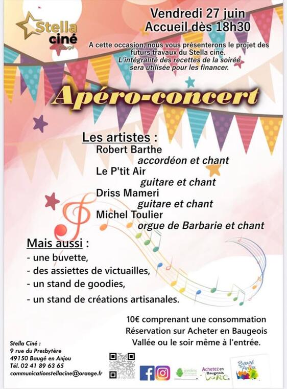 Apéro-concert au Stella Ciné à Baugé