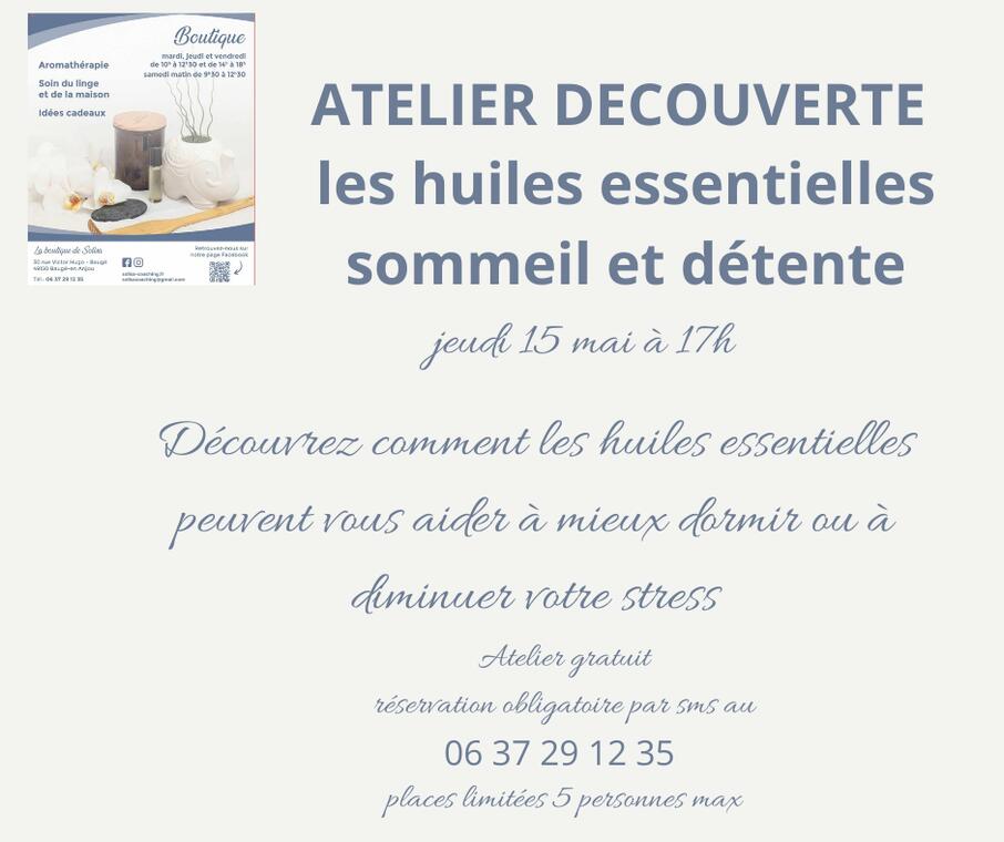 Atelier découverte des huiles essentielles