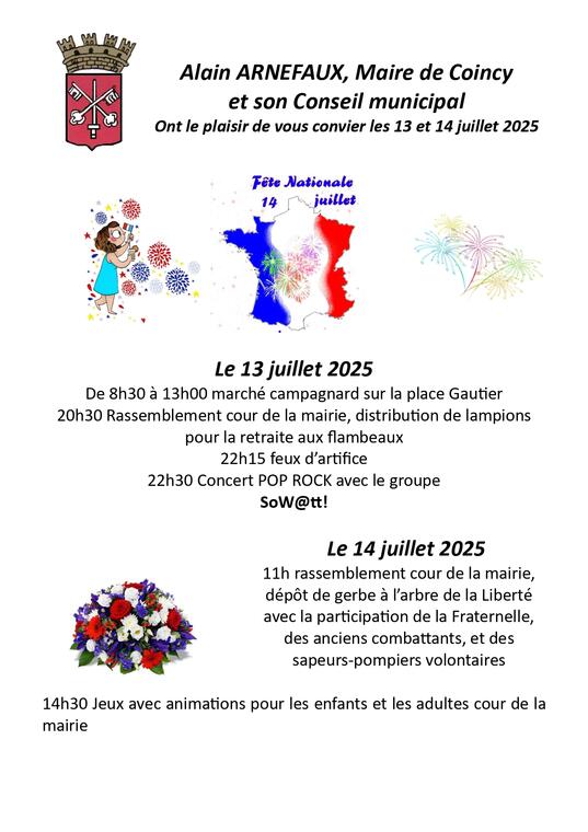 coincy 13 juillet