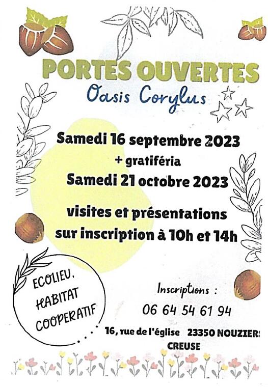 Ecolieu Portes ouvertes 16 09 et 21 10 23