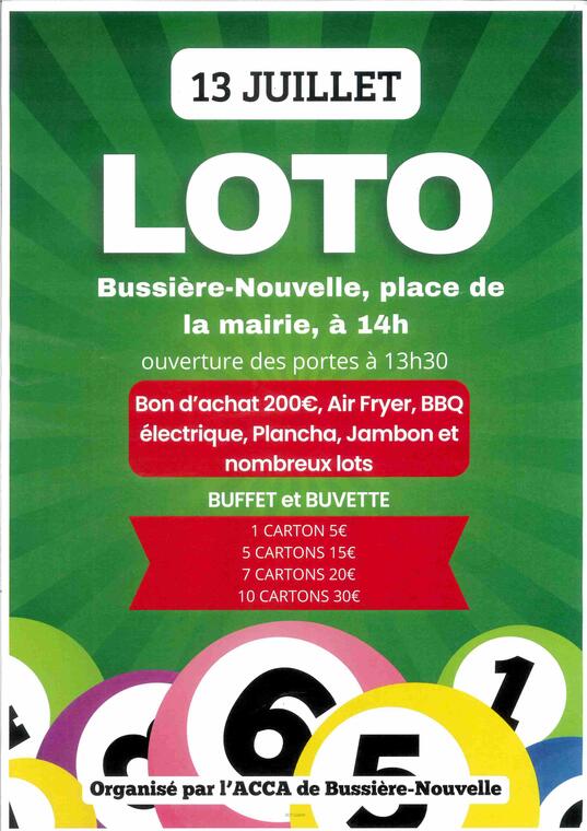 LOTO 13 JUILLET