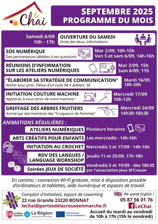 Programmes mensuels 2025 - 1