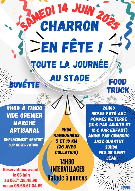 Affiche Poster Évènement Fête du Village Simple Moderne Festif Illustré Blanc Coloré - 1