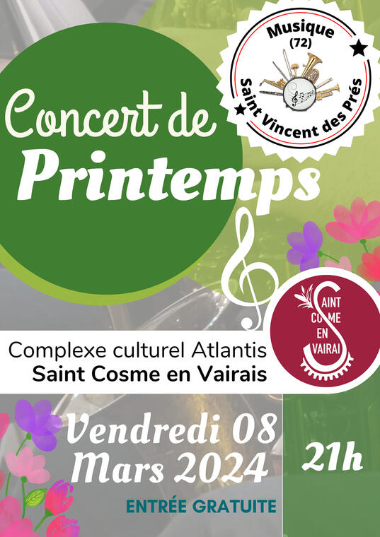 CONCERT DE PRINTEMPS DE LA MUSIQUE DE SAINT VINCENTDESPRÉS (Saint
