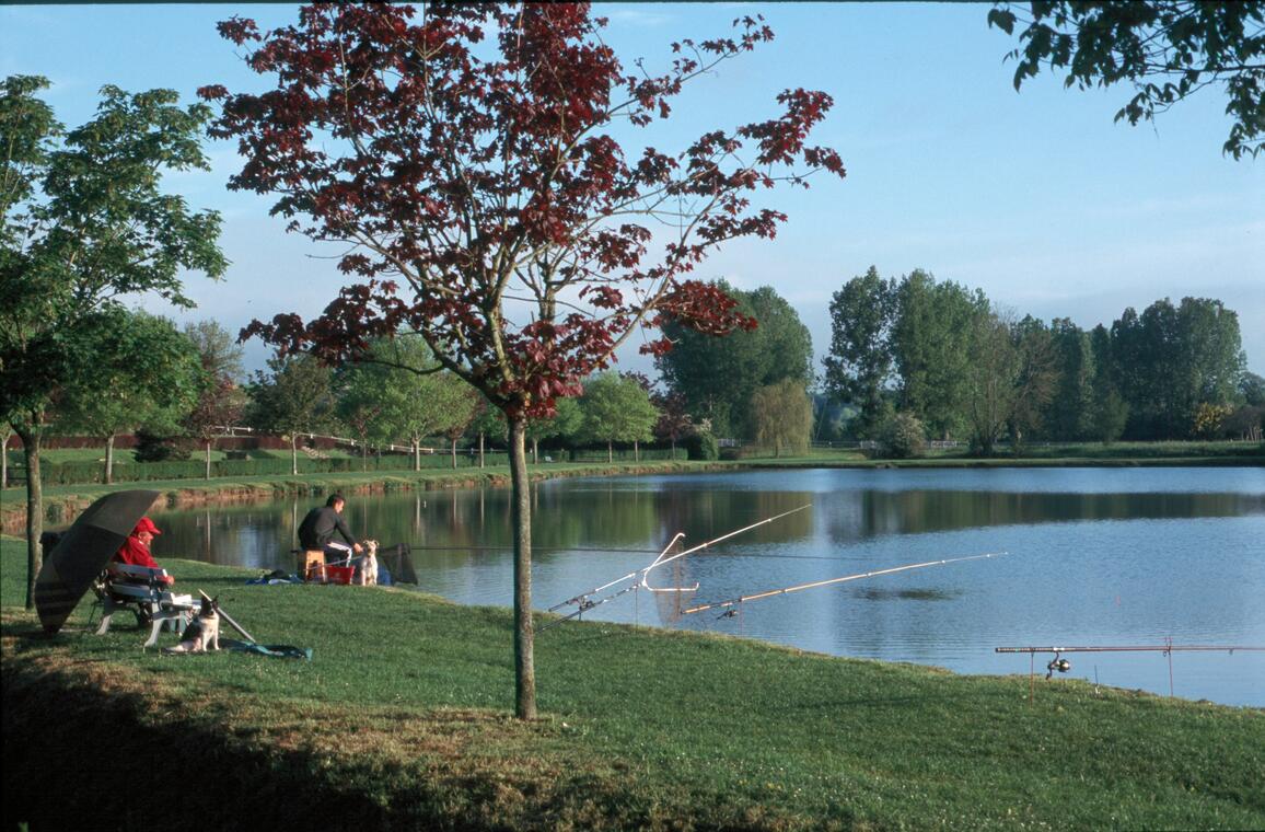 Mamers. Plans d'eau. Pêcheurs