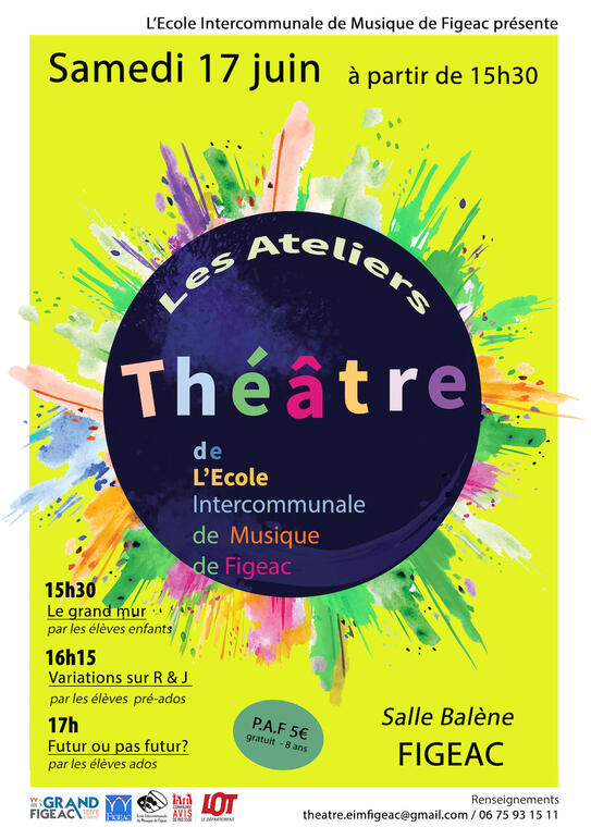 spectacles des ateliers théâtre de l'école intercommunale de musique de Figeac
