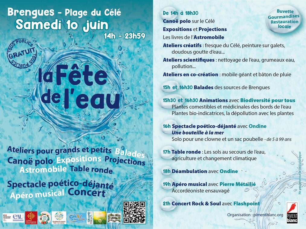 flyer fête de l'eau à Brengues