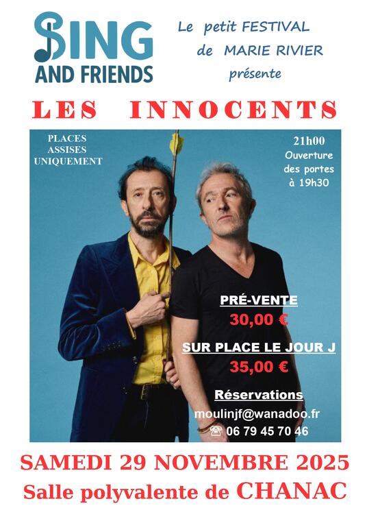 Concert "Les Innocents" à Chanac