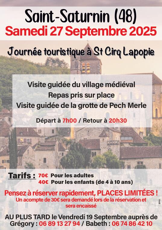 Journée touristique à St Cirq Lapopie