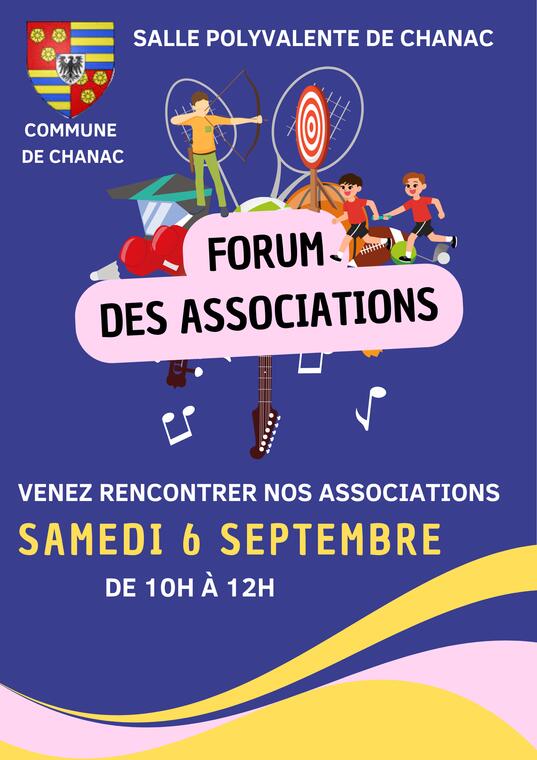 Forum des Associations simple illustrations Bleu et Rose affiche  - 1
