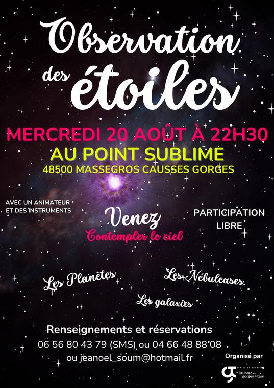 Observation des étoiles au Point Sublime
