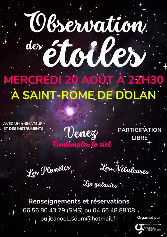 Soirée observation des étoiles à Saint-Rome de Dolan