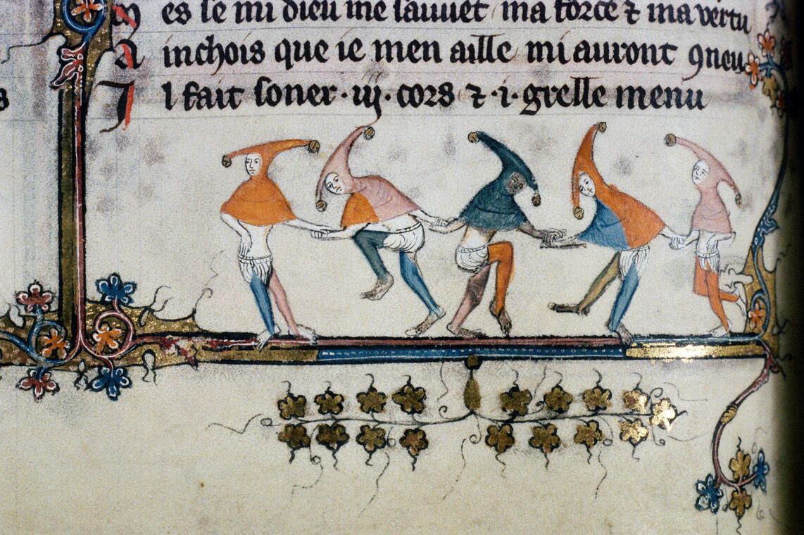 2025.07&08 - MDE - Après-midi famille - Danse médiévale - (c)Bodleian Library, Le romand d'Alexandre, Ms Bodl. 264 fol. 84v, 1338-44