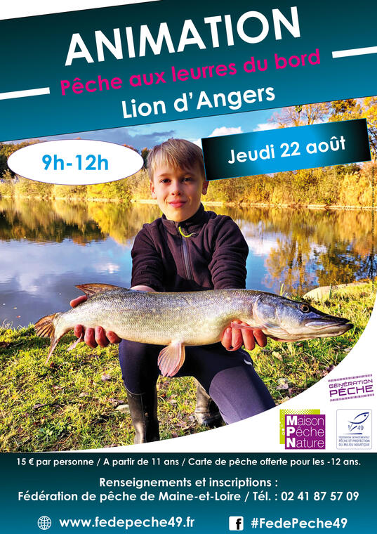 Affiche pêche leurres bord Lion d'angers 2024