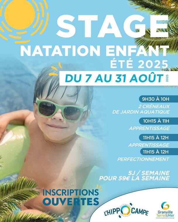Satge natation enfant Hippocampe été 2025