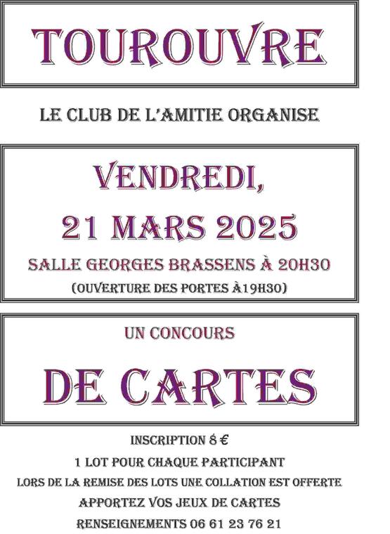 AFFICHE CONCOURS DE CARTESTourouvre